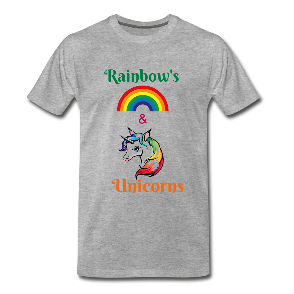 Rainbow's & Unicorns Tee - heather gray