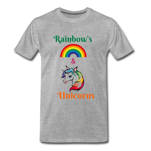 Rainbow's & Unicorns Tee - heather gray