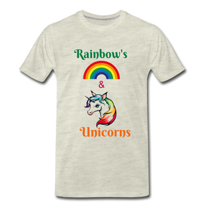 Rainbow's & Unicorns Tee - heather oatmeal