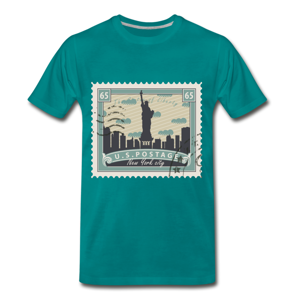 NY Postage - teal