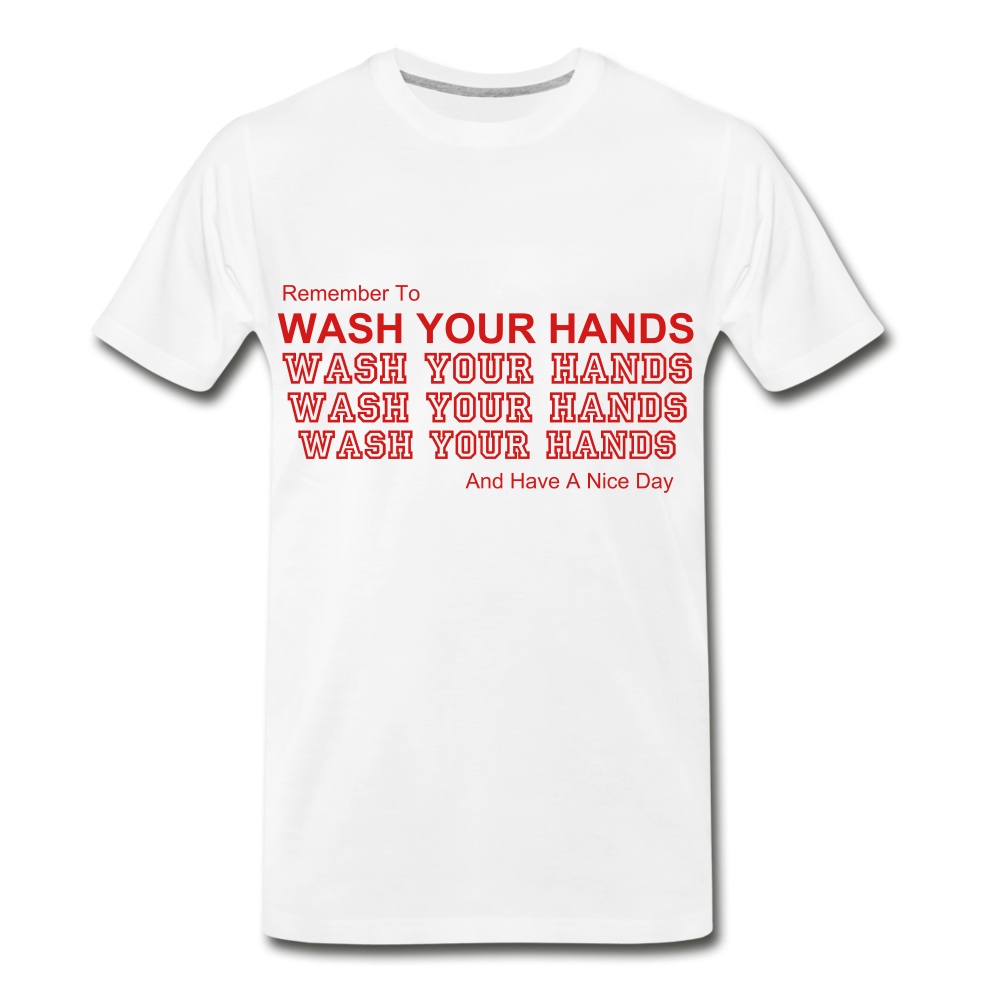 Wash your hands. - white