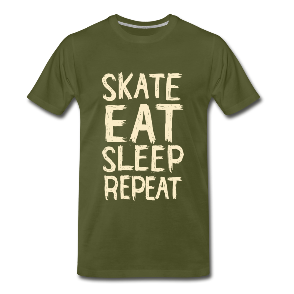 Skate, Eat, Sleep, Repeat - olive green