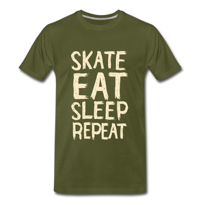 Skate, Eat, Sleep, Repeat - olive green