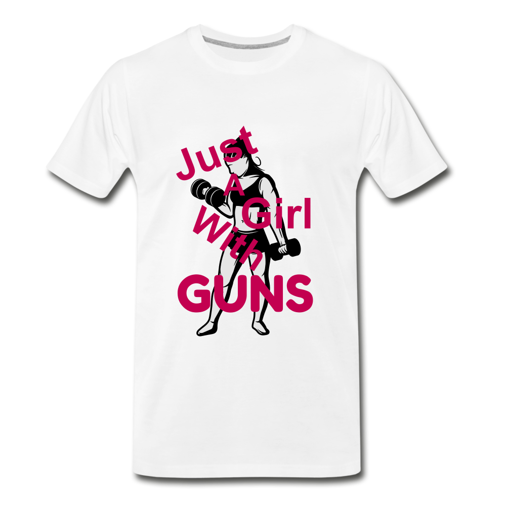 Just A Girl With Guns - white