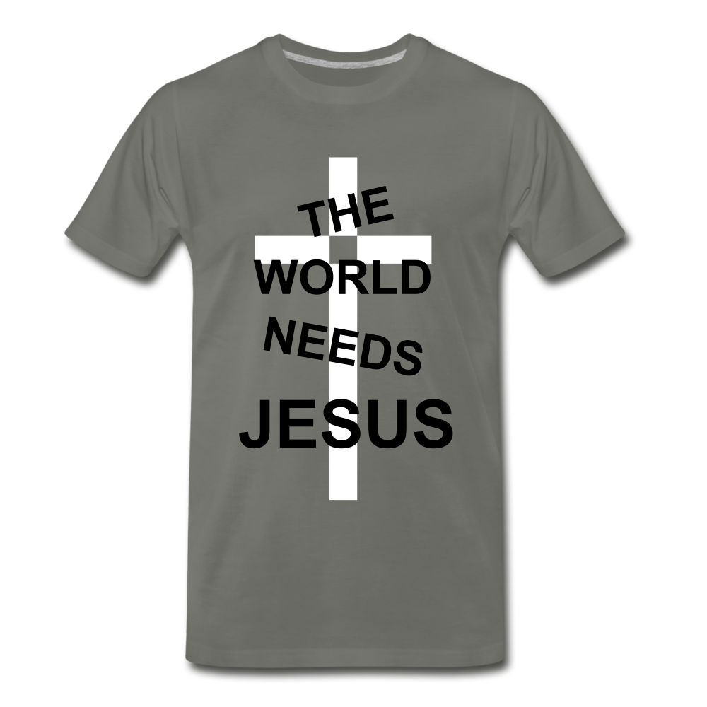 The World Needs Jesus - asphalt gray