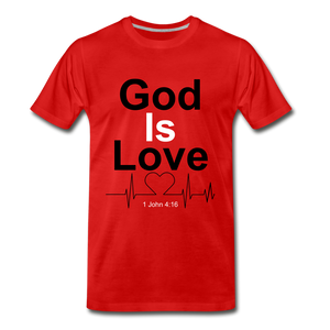 God Is Love Tee. - red