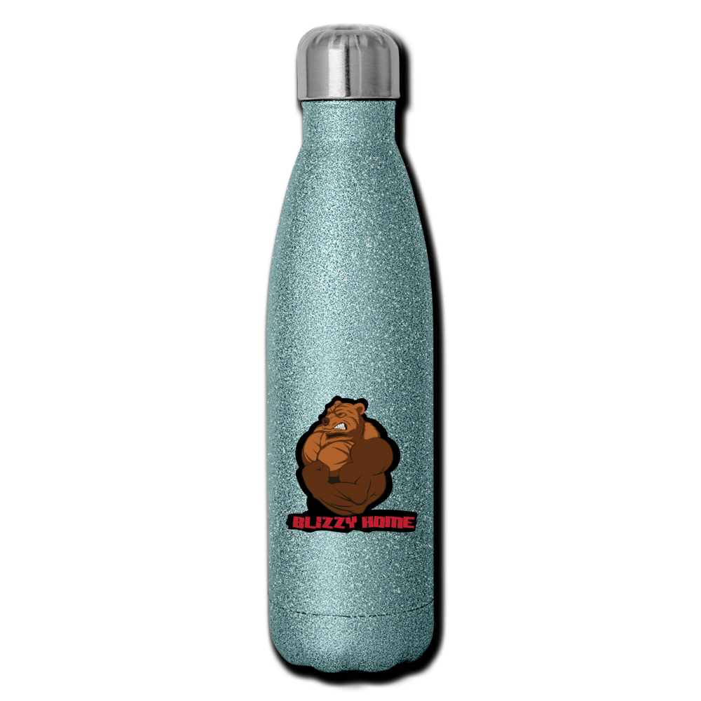Blizzy Home  Signature Insulated Stainless Steel Water Bottle - turquoise glitter