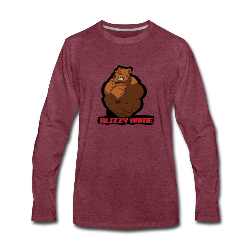 Blizzy Home Signature L/S Tee. - heather burgundy