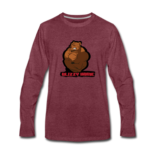 Blizzy Home Signature L/S Tee. - heather burgundy