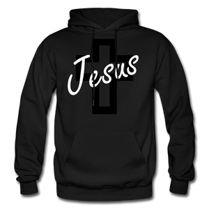 Jesus Cross Hoodie. - black