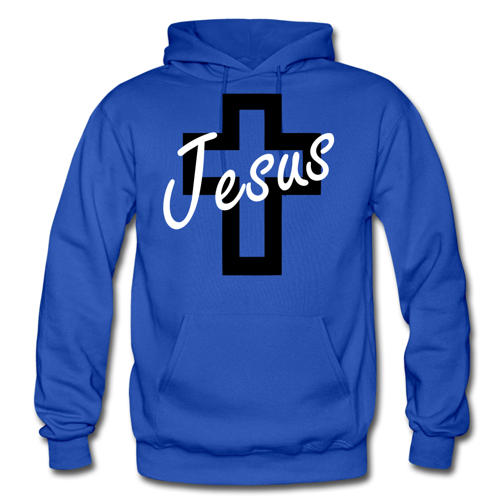 Jesus Cross Hoodie. - royal blue