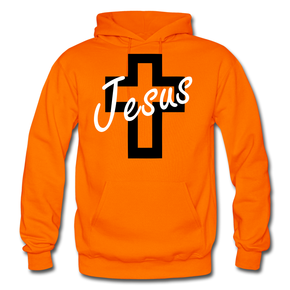 Jesus Cross Hoodie. - orange