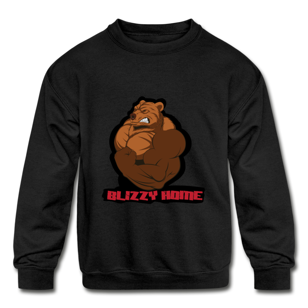 Kid's Blizzy Home Signature Crew Neck Sweatshirt. - black