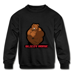 Kid's Blizzy Home Signature Crew Neck Sweatshirt. - black