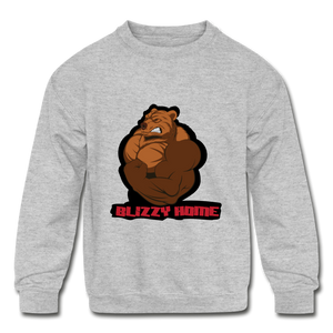 Kid's Blizzy Home Signature Crew Neck Sweatshirt. - heather gray