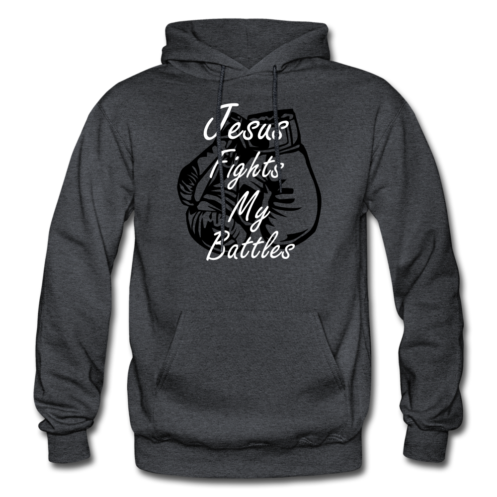 Jesus Fights - charcoal gray