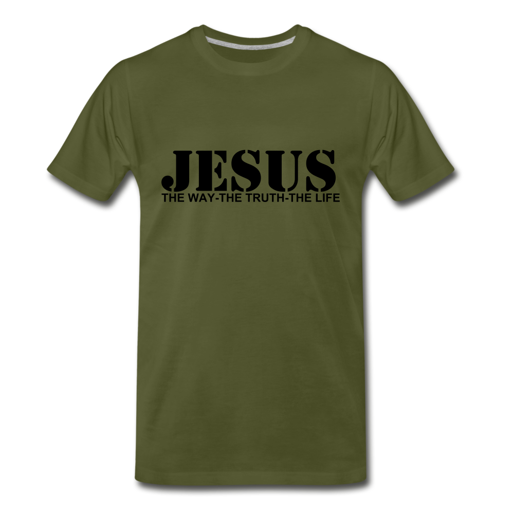 Jesus the truth tee. - olive green