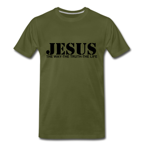 Jesus the truth tee. - olive green