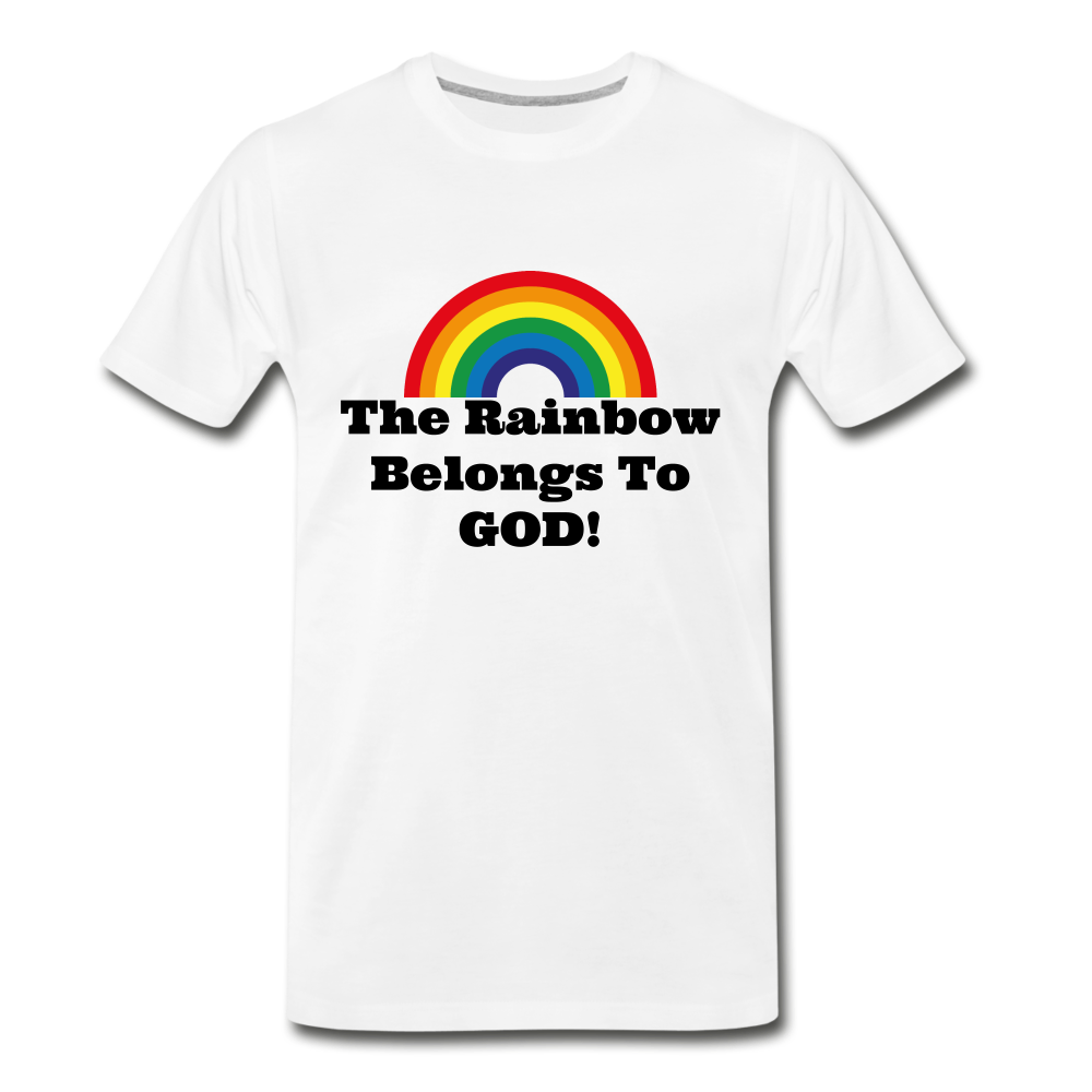 Rainbow belongs to GOD - white