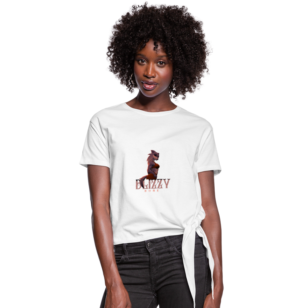 Ladies wolf pack knotted tee - white