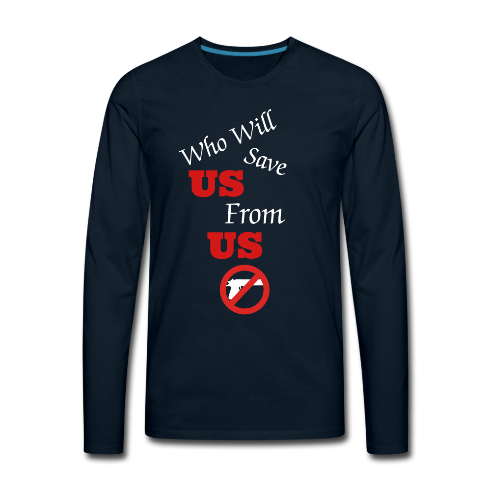 Who will stop us from us LS tee - deep navy