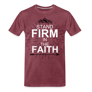 Stand Firm In Faith Tee - heather burgundy
