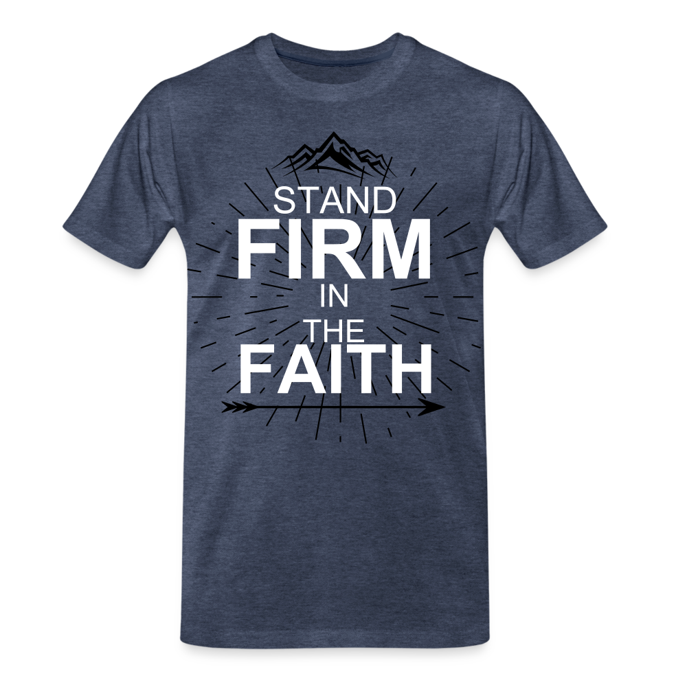 Stand Firm In Faith Tee - heather blue