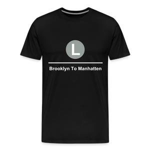 Brooklyn To Manhatten L Train Tee - black