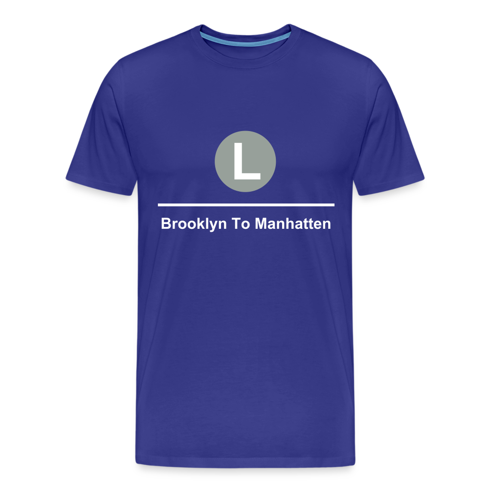 Brooklyn To Manhatten L Train Tee - royal blue