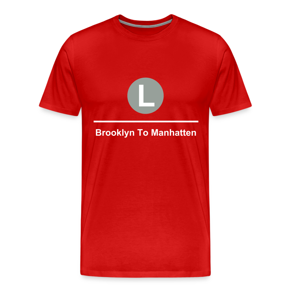 Brooklyn To Manhatten L Train Tee - red