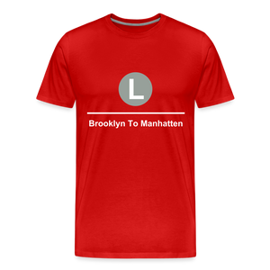 Brooklyn To Manhatten L Train Tee - red