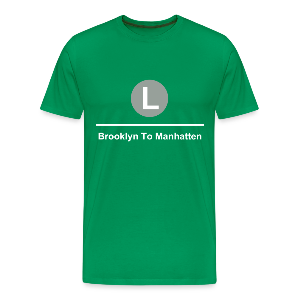 Brooklyn To Manhatten L Train Tee - kelly green