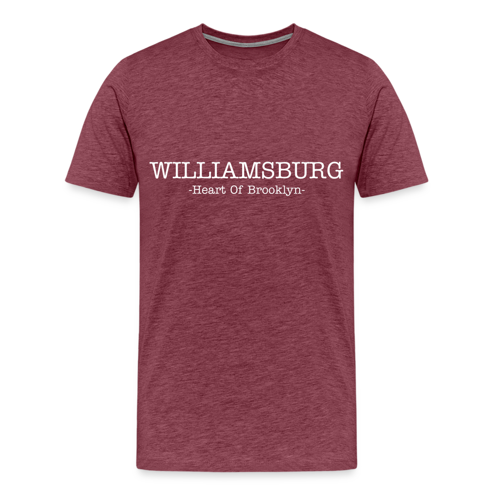 Williamsburg Heart of BK Tee. - heather burgundy