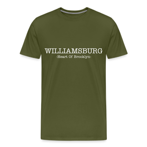 Williamsburg Heart of BK Tee. - olive green