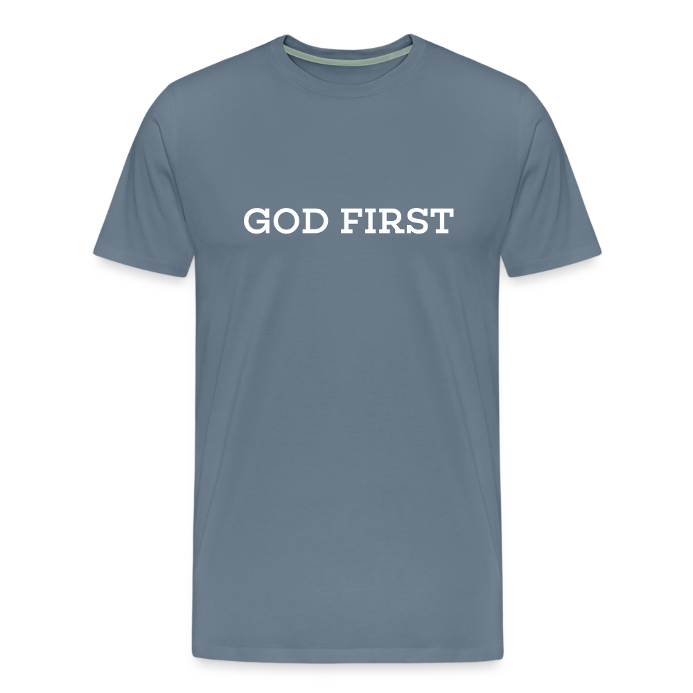 God First Tee. - steel blue