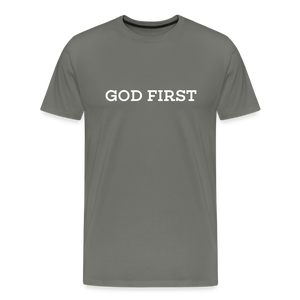 God First Tee. - asphalt gray