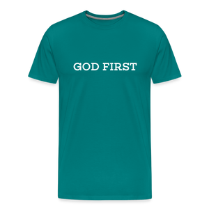 God First Tee. - teal