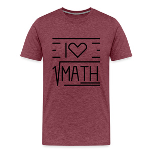 Math Tee - heather burgundy