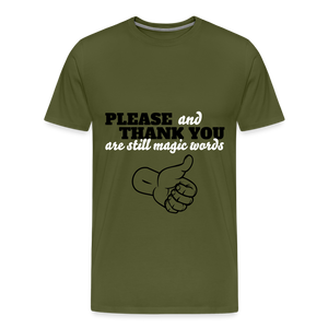 Please and thank you - olive green