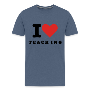 I HEART TEACHING - heather blue