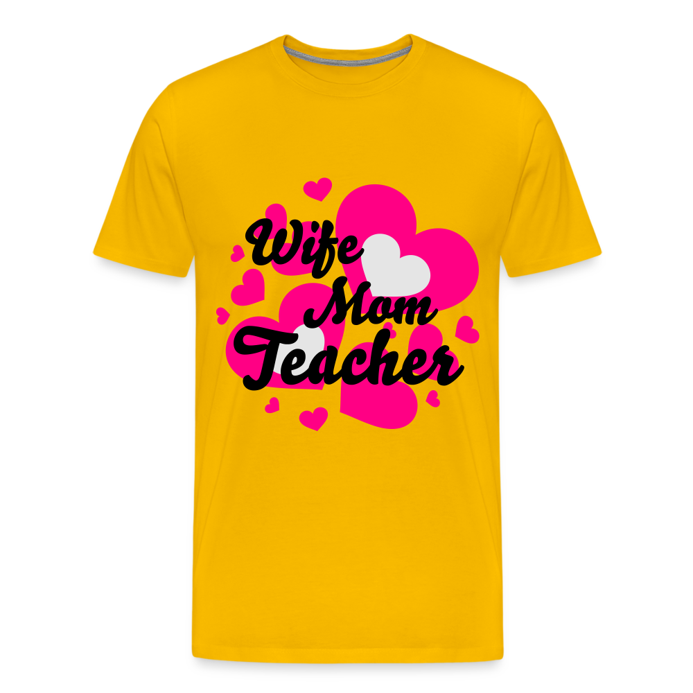 Wife, Mom, Teacher - sun yellow