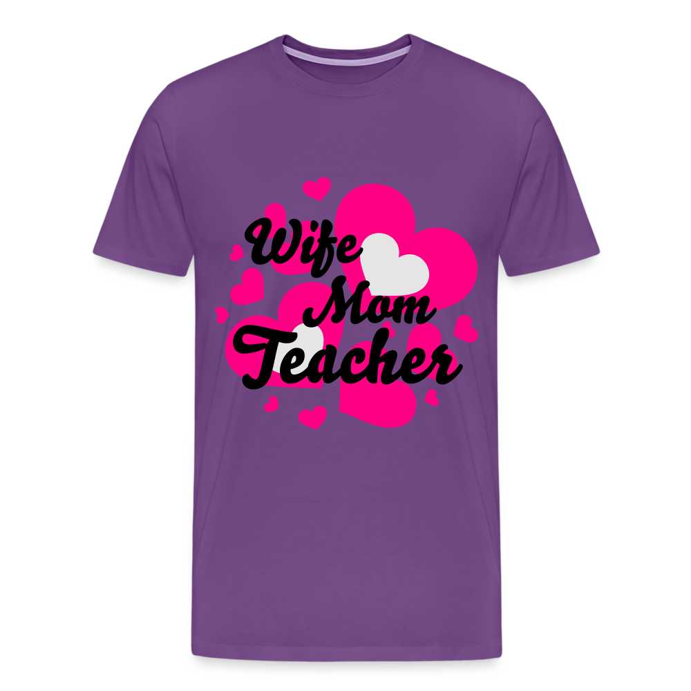 Wife, Mom, Teacher - purple